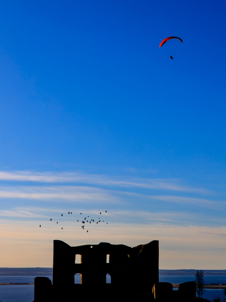 A paraglider over Brahehus (vertical) - Premium edition